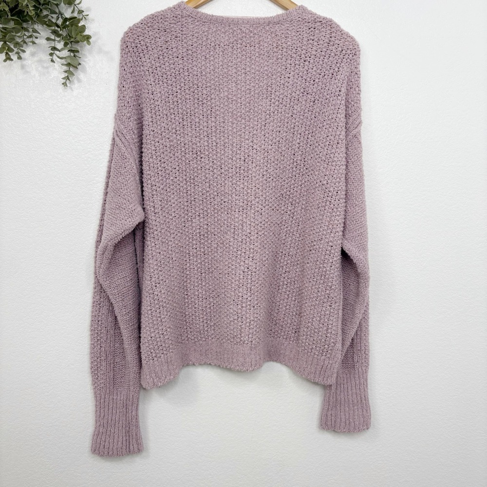 Free People Coco V-Neck Pullover Sweater, Large, Lilac Purple Knit - Picture 7 of 7